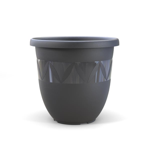 Plastard Übertopf 5er-Set Ø 18 x 15 cm – Anthrazit | Stilvolle Pflanzgefäße für Haus und Garten