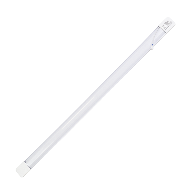 Schlanke LED-Lichtleiste in Weiß für die Wandmontage oder Deckenmontage.