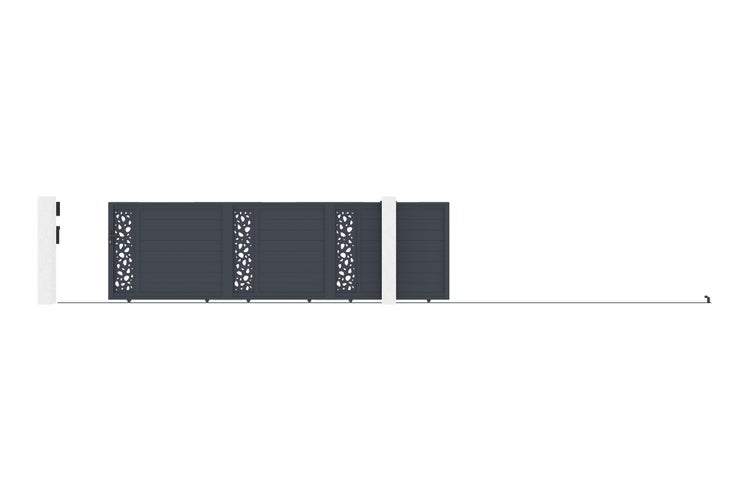 Schiebetor 5m SUNNY H.140 graues Aluminium