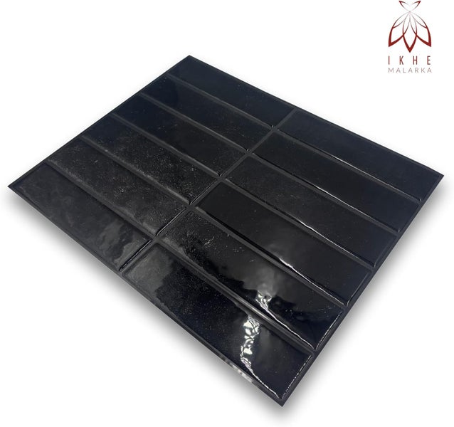 3D Wandpaneel aus Kunststoff in Steinoptik Schwarz – selbstklebend, wasserdicht, 23 × 29 cm (0,065 m²) – Modell YJC0262