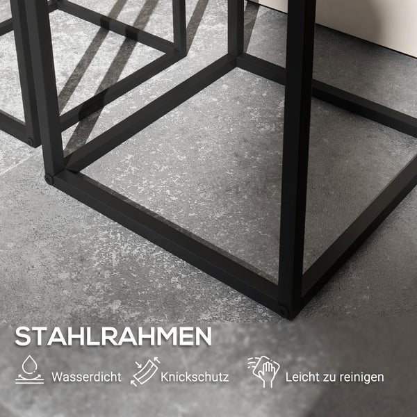 Outsunny 2er-Set Pflanzenständer, Blumenständer mit skandinavischem Design, 31L x 31B x 65H cm, Stahl, Schwarz