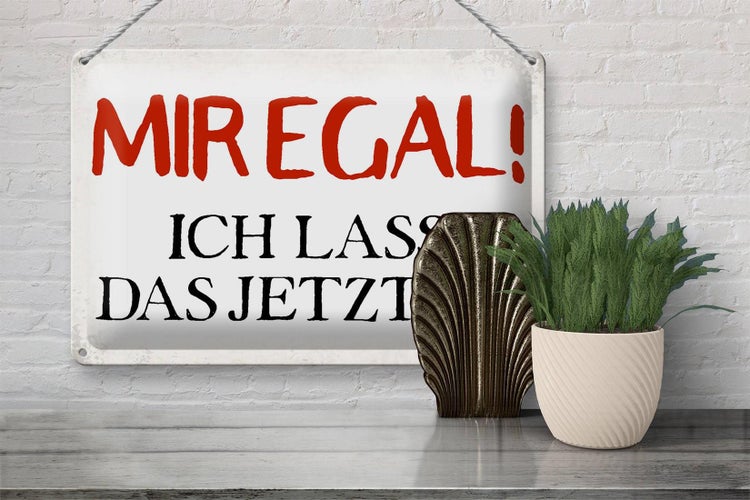 Blechschild Spruch 30x20cm mir egal ich lass das jetzt so