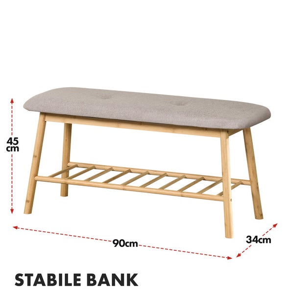 FLOORDIREKT Bambus-Sitzbank Montana - Praktisches Schuhregal - mit Stauraum und Sitzkomfort