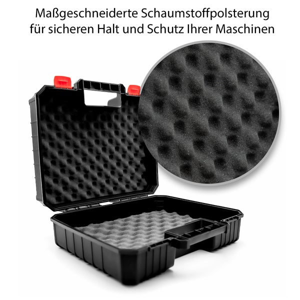 BigDean Maschinenkoffer leer aus bruchsicherem Kunststoff – Werkzeugkasten mit 2 Gummizügen für sichere Werkzeugaufbewahrung – Toolbox Made in Europe