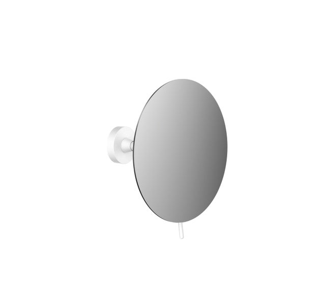 Calmwaters Rasierspiegel/Kosmetikspiegel Wandspiegel, 3-fache Vergrößerung, weiß, rund, einseitige Spiegelfläche, Kristallglas, Metallhalterung, Ø 200 mm, 80BS6244