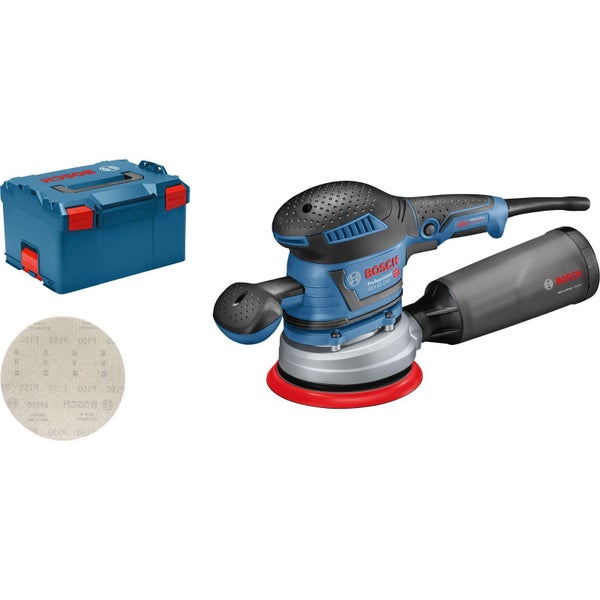 Bosch Exzenterschleifer mit Schleifscheibe und Transportkoffer