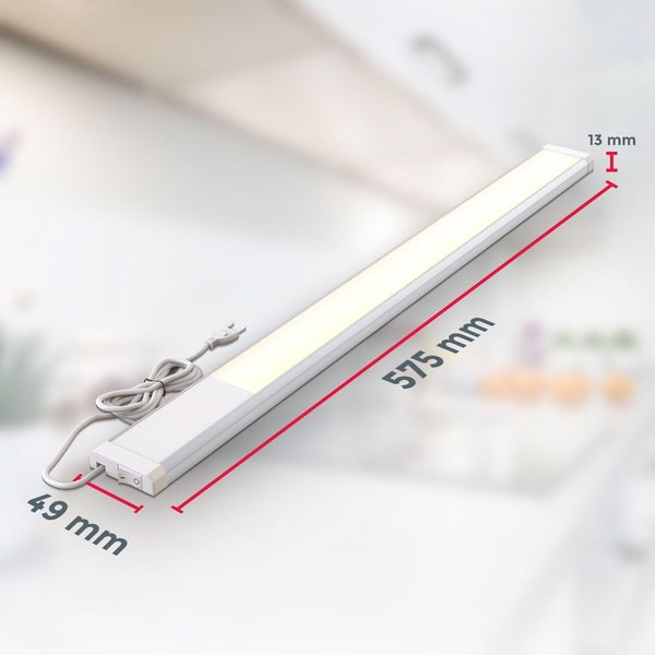 Unterbauleuchte - 10W, 1100lm, LED, Schalter, Stecker, warmweiß, weiß