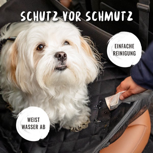 Hund im Autositzschoner mit wasserabweisender Oberfläche, einfache Reinigung