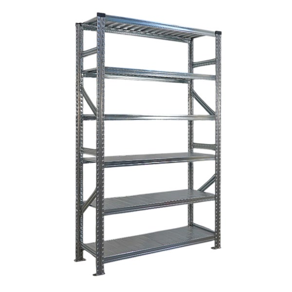 Metallregal mit sechs Ablageflächen für Lagerung