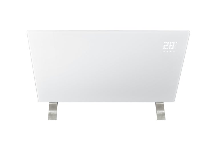 Konvektor Quality Heating Élégance 83x45 cm 2400W Glas Weiß inkl. WLAN-Appsteuerung, digitales Thermostat, IP24, Kindersicherung, Wand- & Standmontage