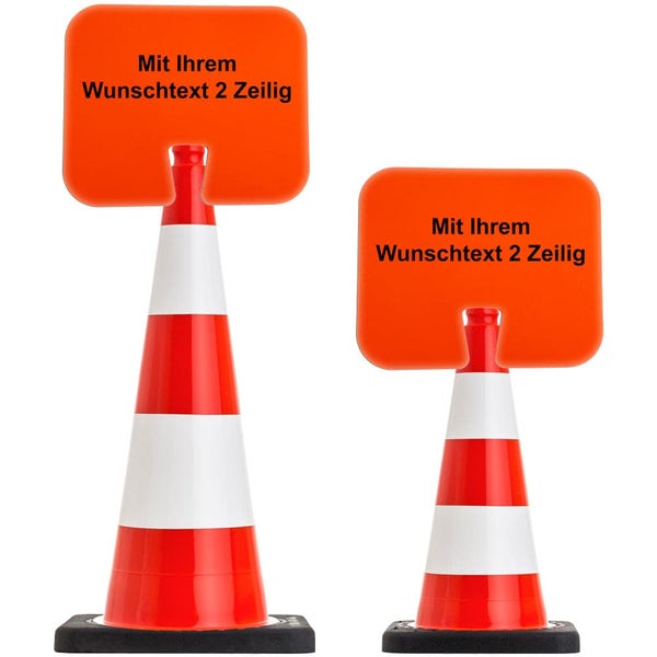 Leitkegel Schild 34 x 28 cm zum Aufstecken FLEX Leitkegel inkl. Text / weiß
