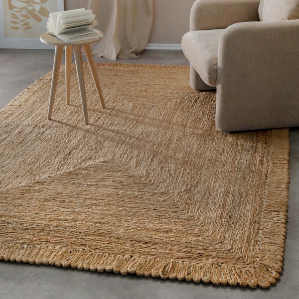 June Jute - Teppich - natürlich, handgewebt, schwer 80x150 cm
