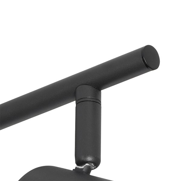 Detailaufnahme einer schwarzen Stangenleuchte