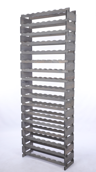 Weinregal VINOTECA FLEX PRO HxBxT 233x84x28cm 136 Flaschen auf 17 Ebenen Massives Kiefernholz Grau