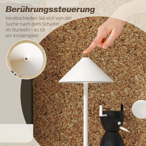 Dekorative Tischleuchte mit Touch-Steuerung und abstraktem Design