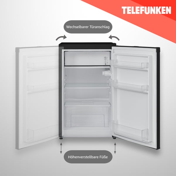 Telefunken Kühlschrank mit Gefrierfach (nur für Eiswürfel) 89 Liter Nutzinhalt Freistehend CF-33-101-B2 schwarz