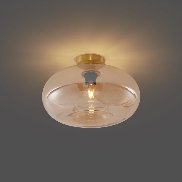 Deckenleuchte mit Glaskugel und Leuchtmittel