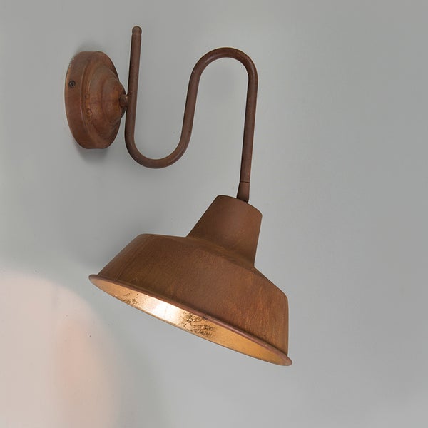Set mit 2 Wandleuchten rosten mit goldenem Interieur - Fabrik