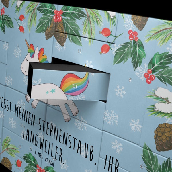 Mr. & Mrs. Panda Befüllbarer Adventskalender Einhorn Happy - Blau Pastell