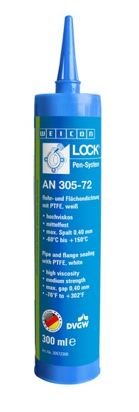 WEICONLOCK® AN 305-72 Rohr- und Flächendichtung | mit PTFE, mittelfest, mit Trinkwasserzulassung | 300 ml | weiß