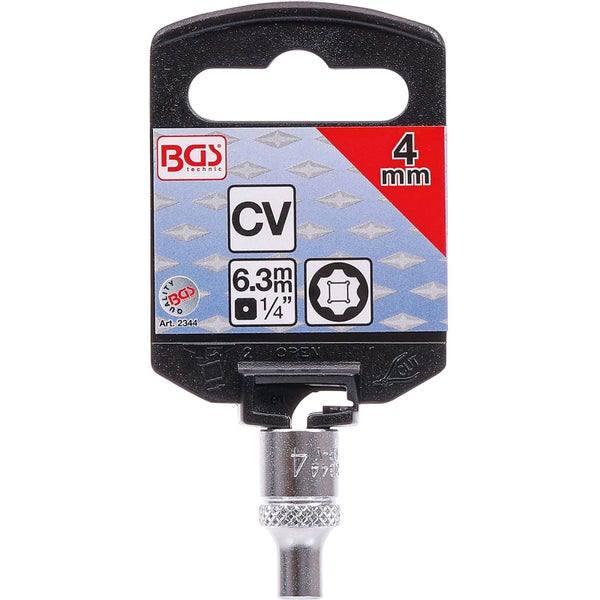 BGS Steckschlüssel-Einsatz Super Lock Antrieb Innenvierkant 6,3 mm (1/4) SW 4 mm - 2344