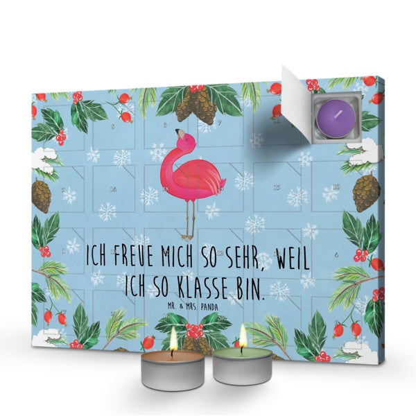 Mr. & Mrs. Panda Duftkerzen Adventskalender Flamingo Stolz - Blau Pastell