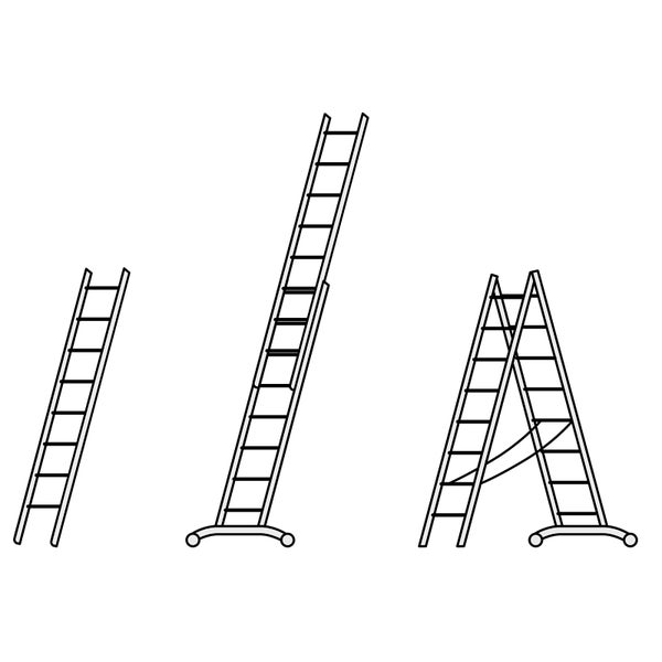 Abbildung von drei verschiedenen Leitern