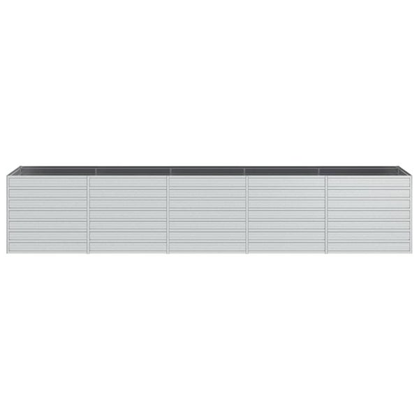Garten-Hochbeet 400x80x77 cm Verzinkter Stahl Silber