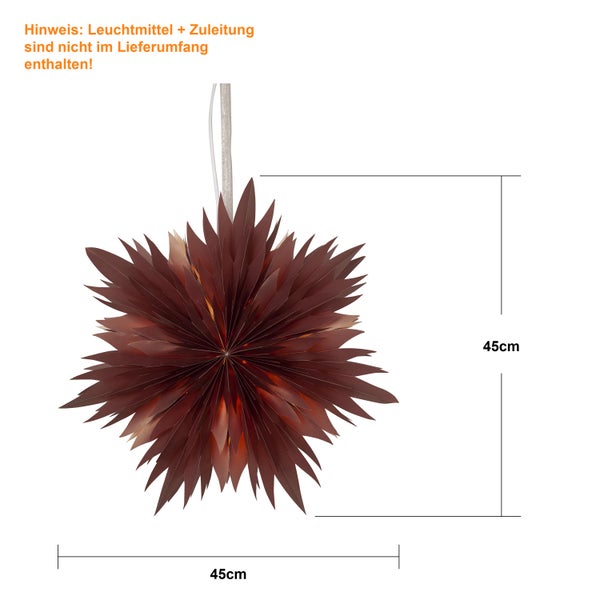 Dekorativer Papierstern, Durchmesser 45 cm