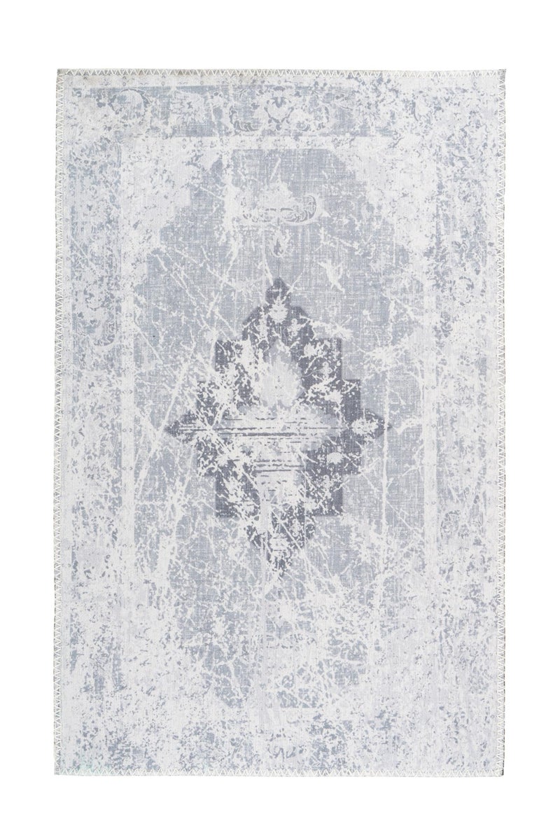 Flachflor Teppich Serenique Grau Vintage-Design, Used-Look, Orientalisch 80 x 150 cm