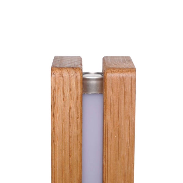 Wandleuchte mit Holzrahmen aus Eiche und integriertem Lichtelement