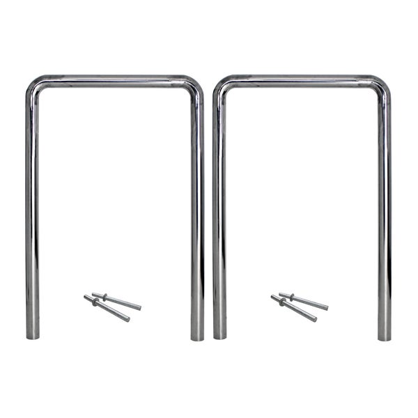 Zwei u-formige Regaltrager aus Metall mit Befestigungsmaterial zur Wandmontage