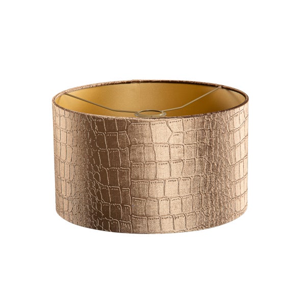 Samtlampenschirm Krokodil-Design mit goldener Innenseite 35/35/20