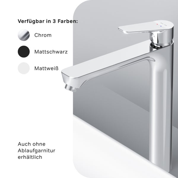 AM.PM Waschtischarmatur für Aufsatzwaschbecken mit Klick-Ablaufgarnitur FTA92200 Hit