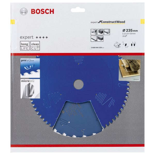 Bosch Kreissägeblatt Expert for Construct Wood für Handkreissägen 235 x 30 x 2,2 mm 30 - 2608644339