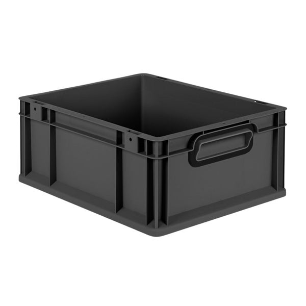 Eurobox NextGen Color, HxBxT 17x30x40cm, 16 Liter, Griffe schwarz geschlossen, Schwarz, Eurobehälter, Transportbox, Transportbehälter, Stapelbehälter