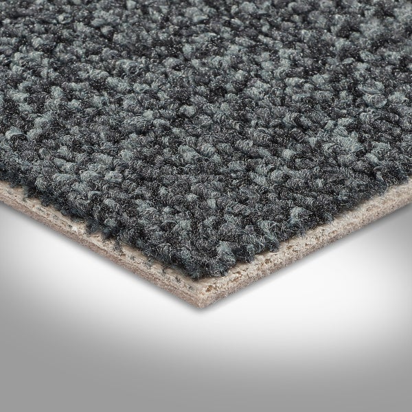 Teppichboden Meterware in Anthrazit strapazierfähige Auslegware mit Schlingen 500 cm Breite (Meterware)