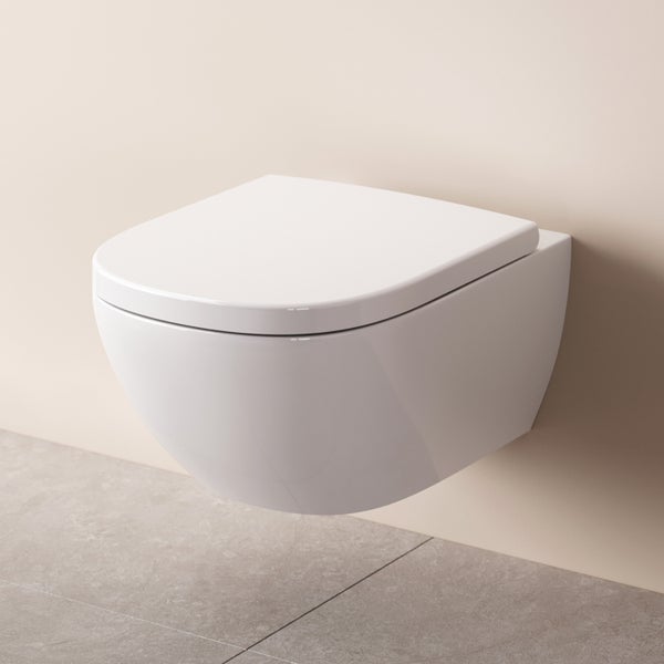 Wandhänge WC aus Keramik mit WC Sitz für die Wandmontage