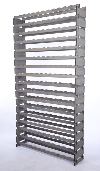 Weinregal VINOTECA FLEX PRO HxBxT 233x123x28cm 204 Flaschen auf 17 Ebenen Massives Kiefernholz Grau