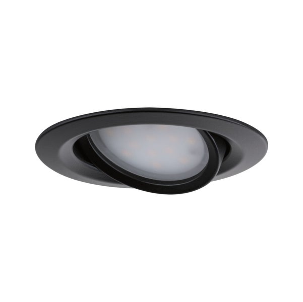 LED Einbauleuchte Nova Plus Coin Einzelleuchte schwenkbar IP65 rund 93mm 30° Coin 6W 470lm 230V dimmbar 2700K Schwarz matt