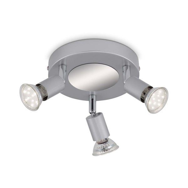LED Spotleuchte Deckenleuchte 3xGU10 9W schwenkbar Metall Titan Ø16cm Briloner