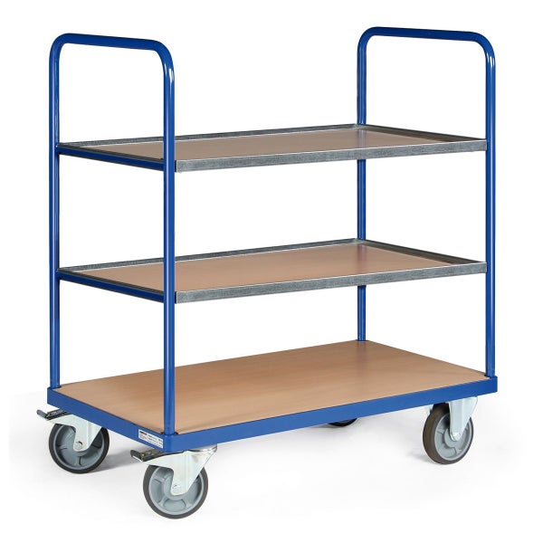 Etagenwagen mit drei Regalböden und Rollen