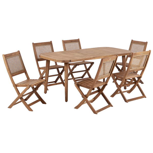 Gartenmöbel Set 6-Sitzer PARAGGI zertifiziertes Akazienholz Naturfarben
