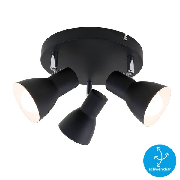Deckenleuchte Spotleuchte Retro schwenkbar E14 25 W schwarz Metall Briloner