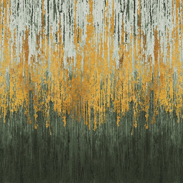 Abstraktes Wandbild mit goldenen Akzenten