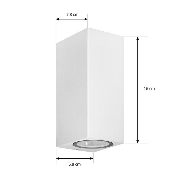 PRIOS Wandleuchte außen Tetje (Modern) in Weiß aus Aluminium (2 flammig, GU10) - Außenwandleuchten Wandlampe Led Außenlampe Outdoor für Außenwand/Hauswand Haus Terrasse & Balkon