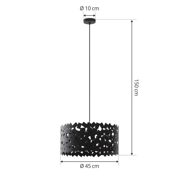Lucande Pendelleuchte Aeloria (Modern) in Schwarz aus Metall (1 flammig, E27) - Deckenlampe Esstischlampe Hängelampe Hängeleuchte Wohnzimmerleuchte