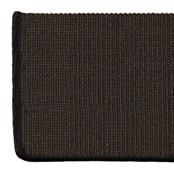 FLOORDIREKT Stufenmatte aus Sisal - Pure Nature - Umkettelt & Selbstklebend - Schwarz - 23,5 x 65 cm - Rechteckig