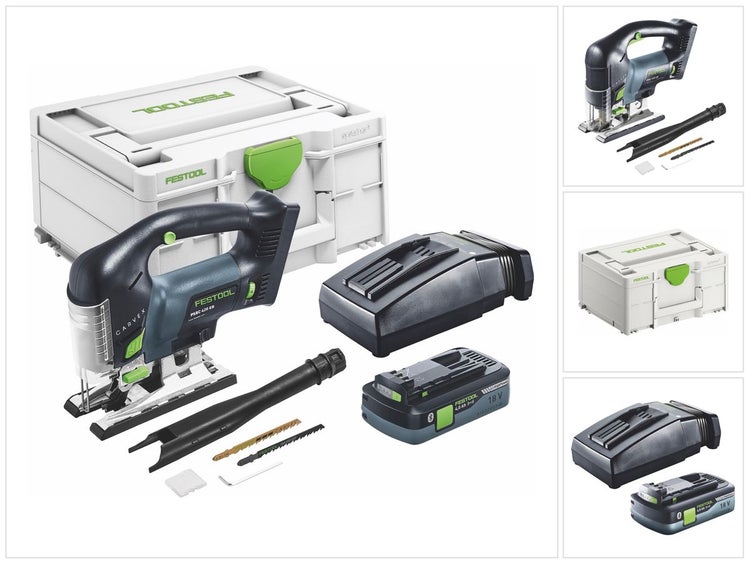 Festool CARVEX PSBC 420 HPC 4,0 EBI-Plus Akku Pendelstichsäge 18 V ( 576532 ) 120 mm Brushless + 1x Akku 4,0 Ah + Ladegerät + systainer