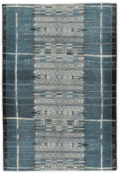Gewebter Outdoorteppich mit abstrakten Muster Auora Blau 60x100 cm